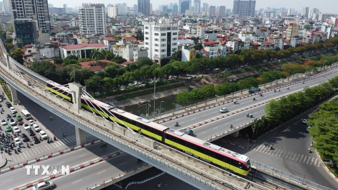 La línea de metro de Nhon-Estación de Hanoi. (Foto: VNA) La línea de metro de Nhon-Estación de Hanoi. (Foto: VNA)