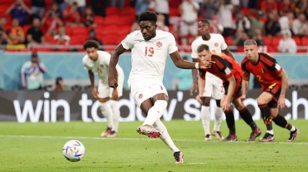 Alphonso Davies desperdició una oportunidad de oro de marcar el primer gol de Canadá en la Copa del Mundo. (Fotografía: Getty Images) Alphonso Davies desperdició una oportunidad de oro de marcar el primer gol de Canadá en la Copa del Mundo. (Fotografía: Getty Images)