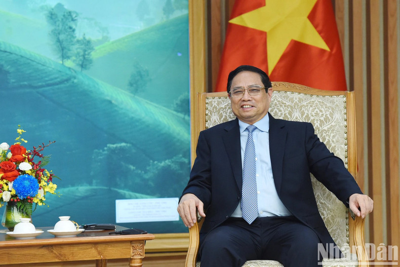 El primer ministro Pham Minh Chinh haba en el encuentro. El primer ministro Pham Minh Chinh haba en el encuentro.