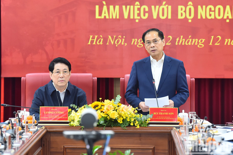 El vicepremier y ministro de Asuntos Exteriores, Bui Thanh Son, habla en la cita.