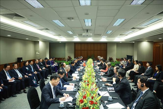 Escena de las conversaciones. (Foto: VNA) Escena de las conversaciones. (Foto: VNA)