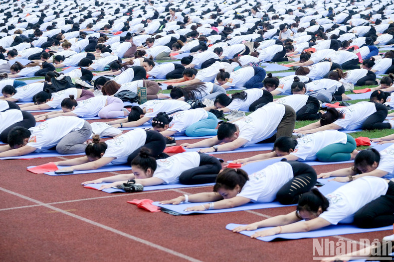 Nutrida participación en actuación de Yoga en Hanói ảnh 3 Nutrida participación en actuación de Yoga en Hanói ảnh 3