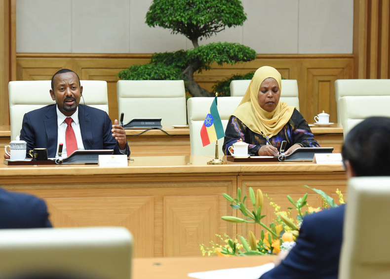 El primer ministro etíope habla en la cita. El primer ministro etíope habla en la cita.