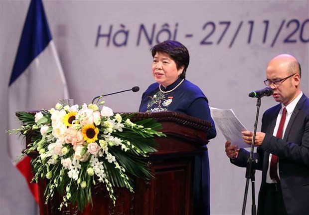 Nguyen Thuy Anh, presidenta de la Asociación de Amistad y Cooperación Vietnam-Francia. (Foto: VNA)