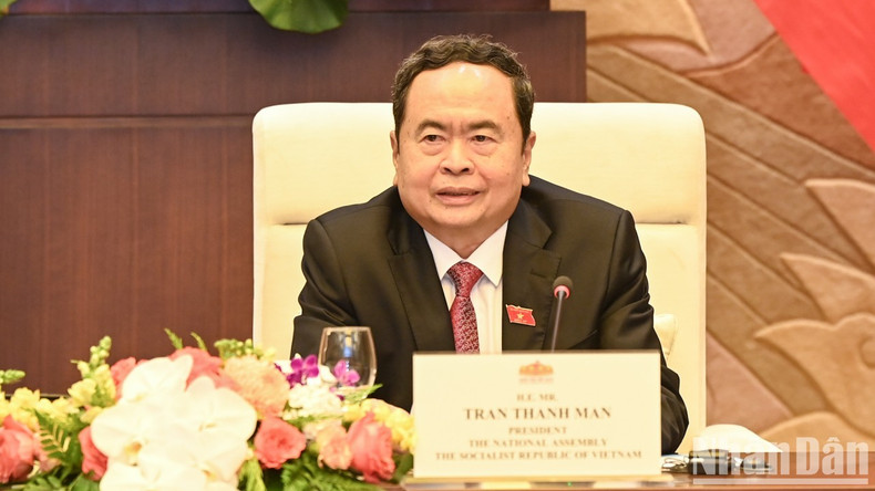 El presidente de la ANV, Tran Thanh Man, habla en el encuentro. El presidente de la ANV, Tran Thanh Man, habla en el encuentro.