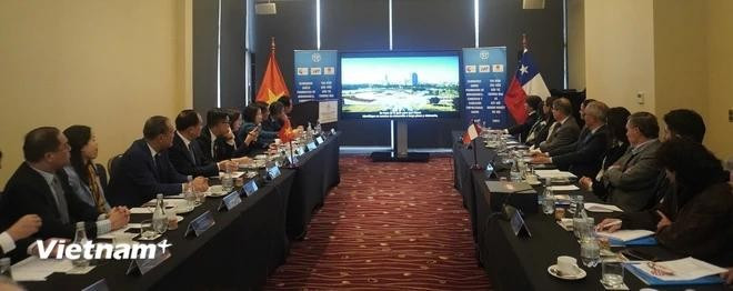 En el taller de promoción comercial entre los dos países. (Foto: VNA) En el taller de promoción comercial entre los dos países. (Foto: VNA)