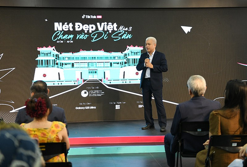 Nguyen Lam Thanh, representante de TikTok Vietnam, habla en el evento. Nguyen Lam Thanh, representante de TikTok Vietnam, habla en el evento.