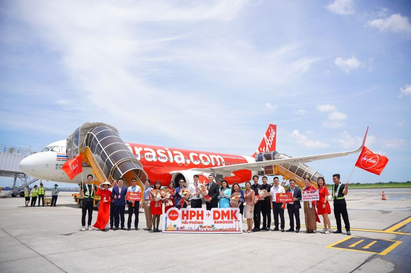 La aerolínea malasia AirAsia lanza una nueva ruta directa entre Hai Phong y Bangkok (Foto: VNA)