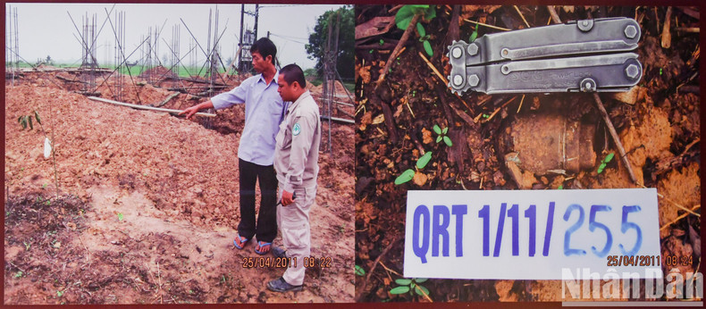 En la foto, un artefacto explosivo encontrado por expertos en un proyecto de construcción residencial.