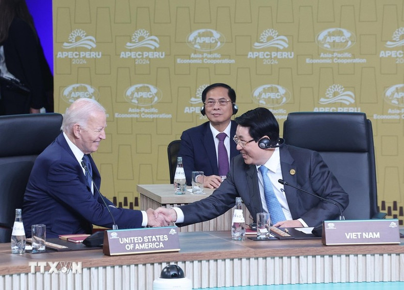 El presidente Luong Cuong y el presidente estadounidense Joe Biden en la cita. El presidente Luong Cuong y el presidente estadounidense Joe Biden en la cita.