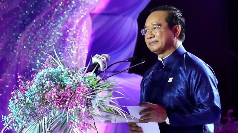 El presidente del Comité Popular de Ciudad Ho Chi Minh, Nguyen Van Duoc, habla en el evento.