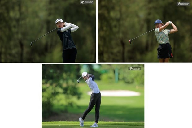 Las tres golfistas femeninas (Fotografía: Asociación de Golf de Vietnam)