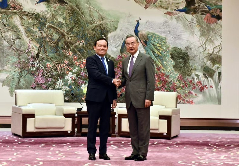 El viceprimer ministro de Vietnam Tran Luu Quang (izquierda) y el canciller chino, Wang Yi. (Foto: VNA) El viceprimer ministro de Vietnam Tran Luu Quang (izquierda) y el canciller chino, Wang Yi. (Foto: VNA)