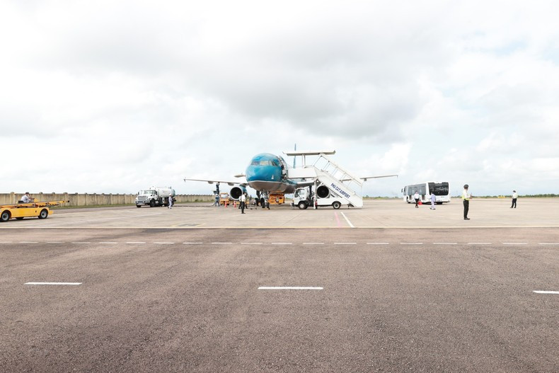 En el aeropuerto Phu Cat.