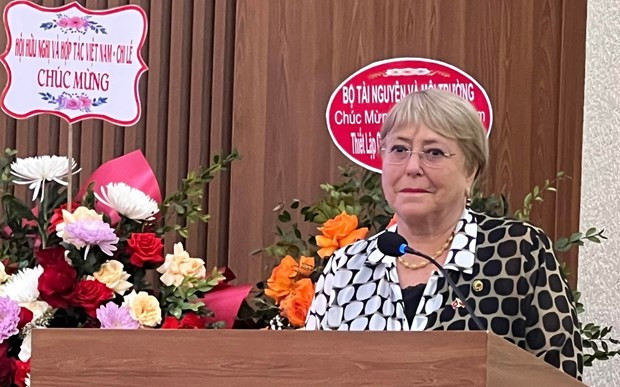 La ex presidenta de Chile, Michelle Bachelet Jeria en el evento.
