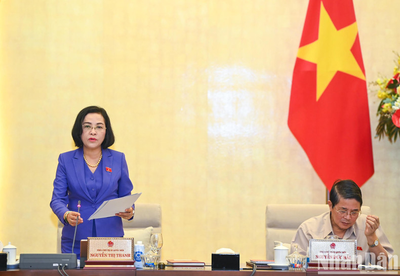 Habla la vicepresidenta de la Asamblea Nacional, Nguyen Thi Thanh. Habla la vicepresidenta de la Asamblea Nacional, Nguyen Thi Thanh.