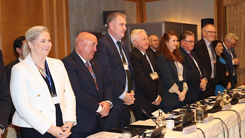 Los representantes de empresas irlandesas en el encuentro.