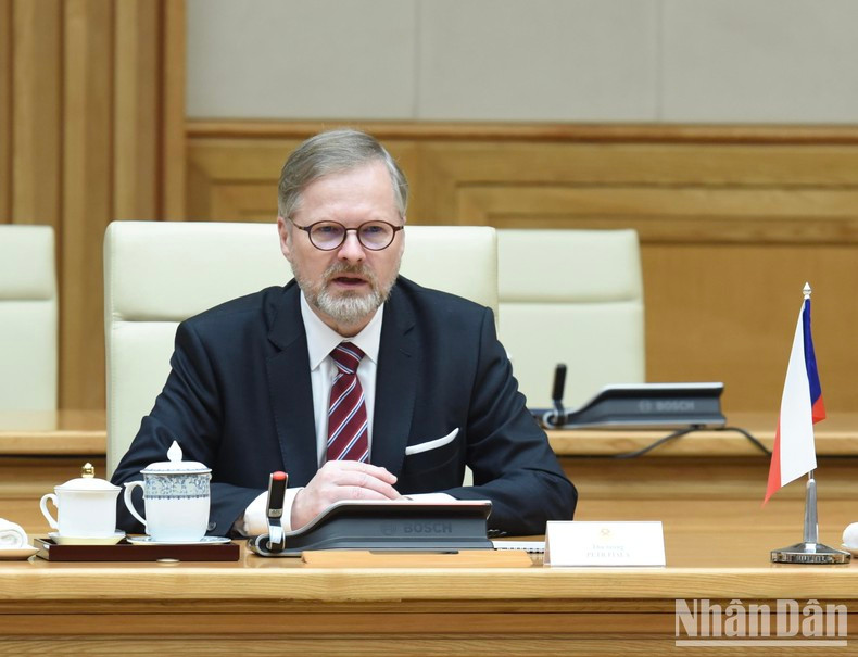 Petr Fiala interviene en el evento. Petr Fiala interviene en el evento.