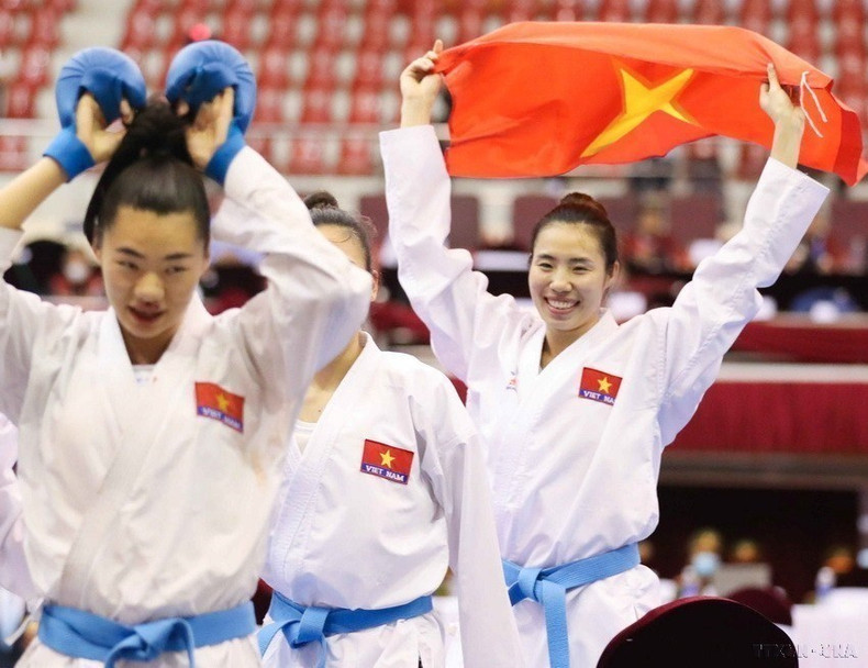 Las karatecas contribuyen considerablemente al éxito de la delegación vietnamita en los 31 Juegos Deportivos del Sudeste Asiático (SEA Games 31).