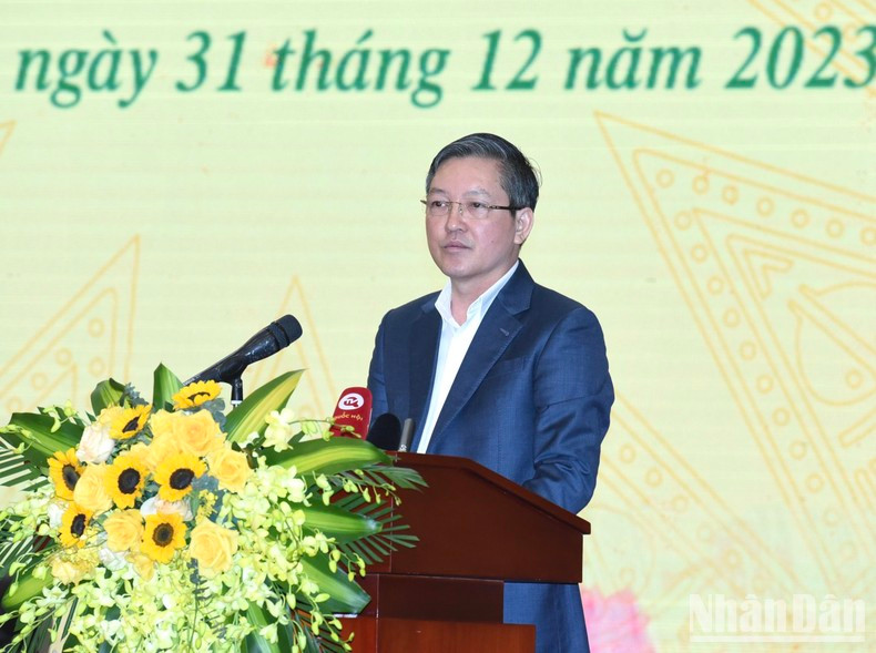 El presidente de la Unión de Agricultores de Vietnam, Luong Quoc Doan, interviene en el evento. El presidente de la Unión de Agricultores de Vietnam, Luong Quoc Doan, interviene en el evento.