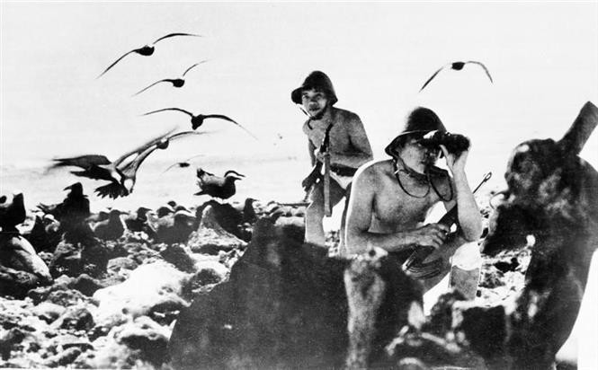 Soldados en la isla Sinh Ton el 28 de abril de 1975.