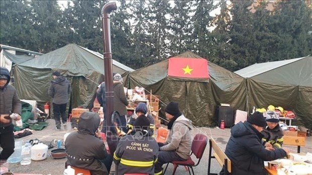 La delegación de rescate del Ministerio de Seguridad Pública de Vietnam (Fotografía: VNA) La delegación de rescate del Ministerio de Seguridad Pública de Vietnam (Fotografía: VNA)