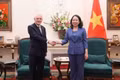 La vicepresidenta de Vietnam, Vo Thi Anh Xuan, recibe al embajador de Argentina en Hanói, Marcos Antonio Bednarski (Foto: Nhan Dan)