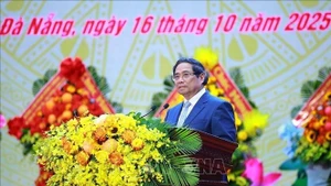 El primer ministro de Vietnam, Pham Minh Chinh, habla en el evento. (Foto: VNA)