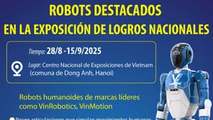 Robots destacados en Exposición de logros nacionales de Vietnam
