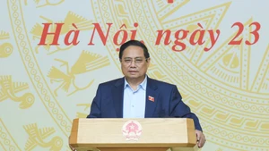 El primer ministro de Vietnam, Pham Minh Chinh, habla en la cita. (Fotografía: Nhan Dan)