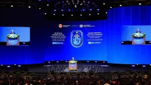 El secretario general de la Organización de las Naciones Unidas, Antonio Guterres, habla en la sesión inaugural de alto nivel de la ceremonia de firma de la Convención de Hanói. (Foto: VNA)