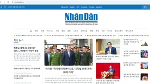 El periódico Nhan Dan (Pueblo), órgano central del Partido Comunista de Vietnam, inaugura hoy su versión digital en coreano. (Foto: Captura de pantalla)