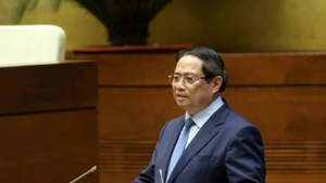 El primer ministro de Vietnam, Pham Minh Chinh, interviene en la cita. (Foto: VNA)