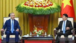 Escena de la reunión. (Foto: Nhan Dan)