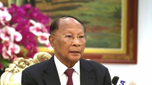 Samdech Heng Samrin, presidente honorario del Partido Popular de Camboya. (Foto: VNA)