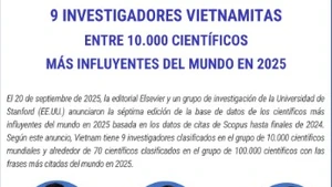 Nueve investigadores vietnamitas entre los 10 mil científicos más influyentes del mundo en 2025