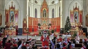 Ambiente navideño en la Catedral de Hai Phong. (Foto: VNA)