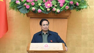 El primer ministro de Vietnam, Pham Minh Chinh, interviene en la sesión. (Foto: Nhan Dan)