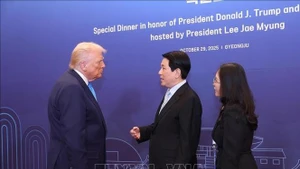 El presidente de Vietnam, Luong Cuong, y su homólogo estadounidense, Donald Trump. (Foto: VNA)