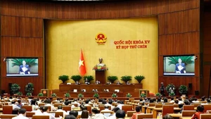 En el noveno período de sesiones de la Asamblea Nacional de Vietnam de la XV legislatura. (Fotografía: VNA)