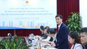 El vicecanciller Dang Hoang Giang habla en el evento. (Foto: VNA)