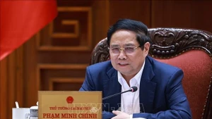 El primer ministro de Vietnam, Pham Minh Chinh, habla en la cita. (Foto: VNA)