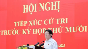 El presidente de Vietnam, Luong Cuong, habla en el encuentro. (Foto: VNA)