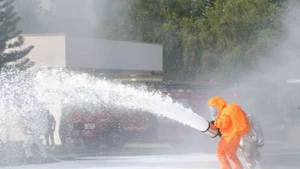 Simulacro de respuesta a emergencias en el reactor nuclear de Da Lat. (Foto: VNA)
