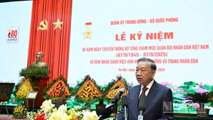 El secretario general del Partido Comunista de Vietnam, To Lam, interviene en el acto. (Foto: Nhan Dan)