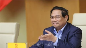 El primer ministro de Vietnam, Pham Minh Chinh, habla en la cita. (Foto: VNA)