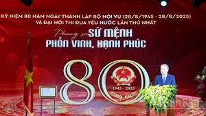 El secretario general del Partido Comunista de Vietnam, To Lam, en su intervención. (Foto: Nhan Dan)