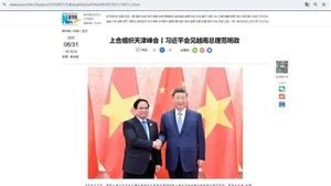 La Agencia Xinhua informa sobre la reunión entre el secretario general del Partido Comunista y presidente de China, Xi Jinping, y el primer ministro vietnamita Pham Minh Chinh. (Foto: VNA)