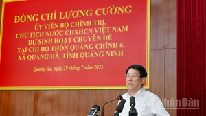 El presidente de Vietnam, Luong Cuong, interviene en la sesión. (Foto: Nhan Dan)