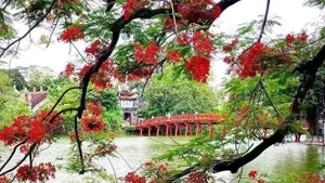 Un rincón del lago Hoan Kiem, en Hanói. (Fotografía: VNA)